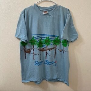 Tree ring circle desert center wrap around t shirt blue vintage xl